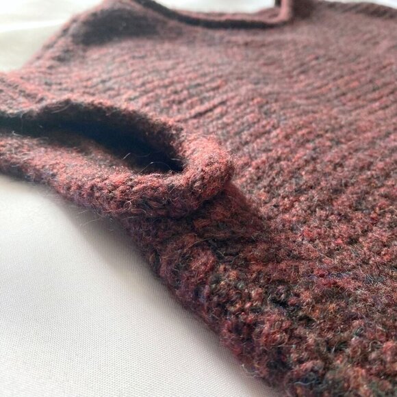 SARAH PACINI BURGUNDY WOOL MOHAIR BLEND BOAT NECK OVERSIZED TUNIC DRESS - XS - Picture 7 of 8